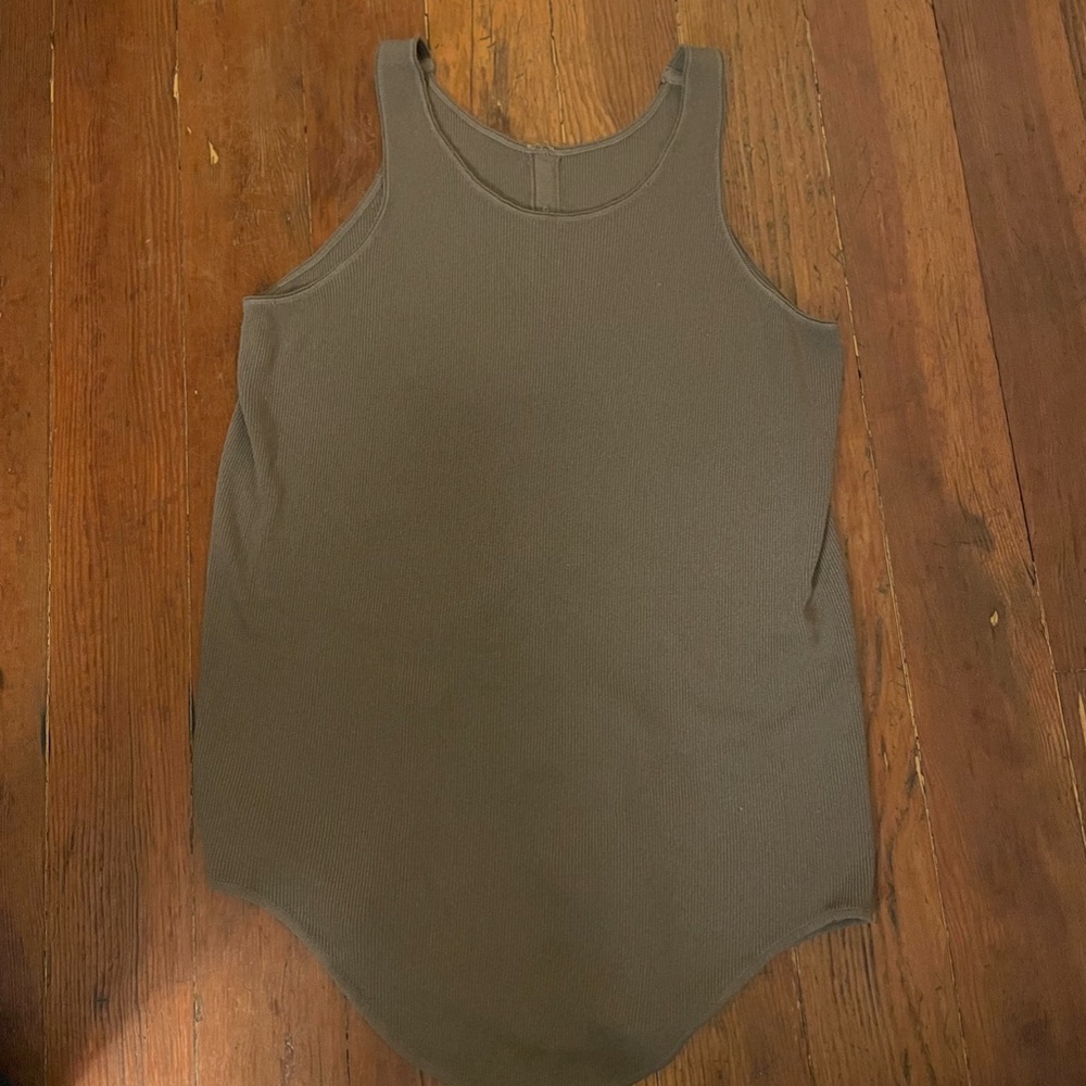 No Label Viscose Taupe Tunic Tank Top Made in Italy S